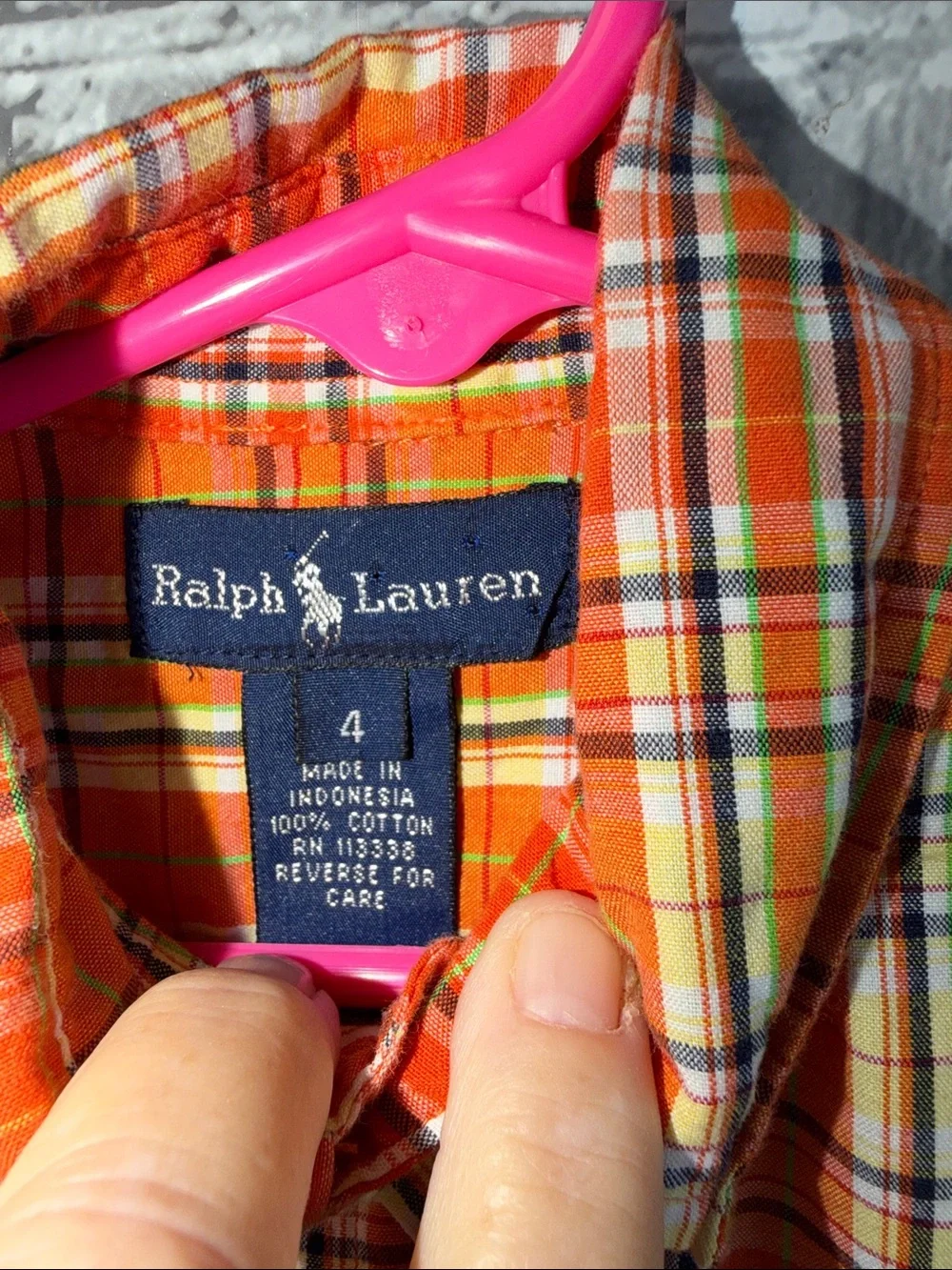 Ralph Lauren Orange & Yellow Plaid Button-Down Shirt